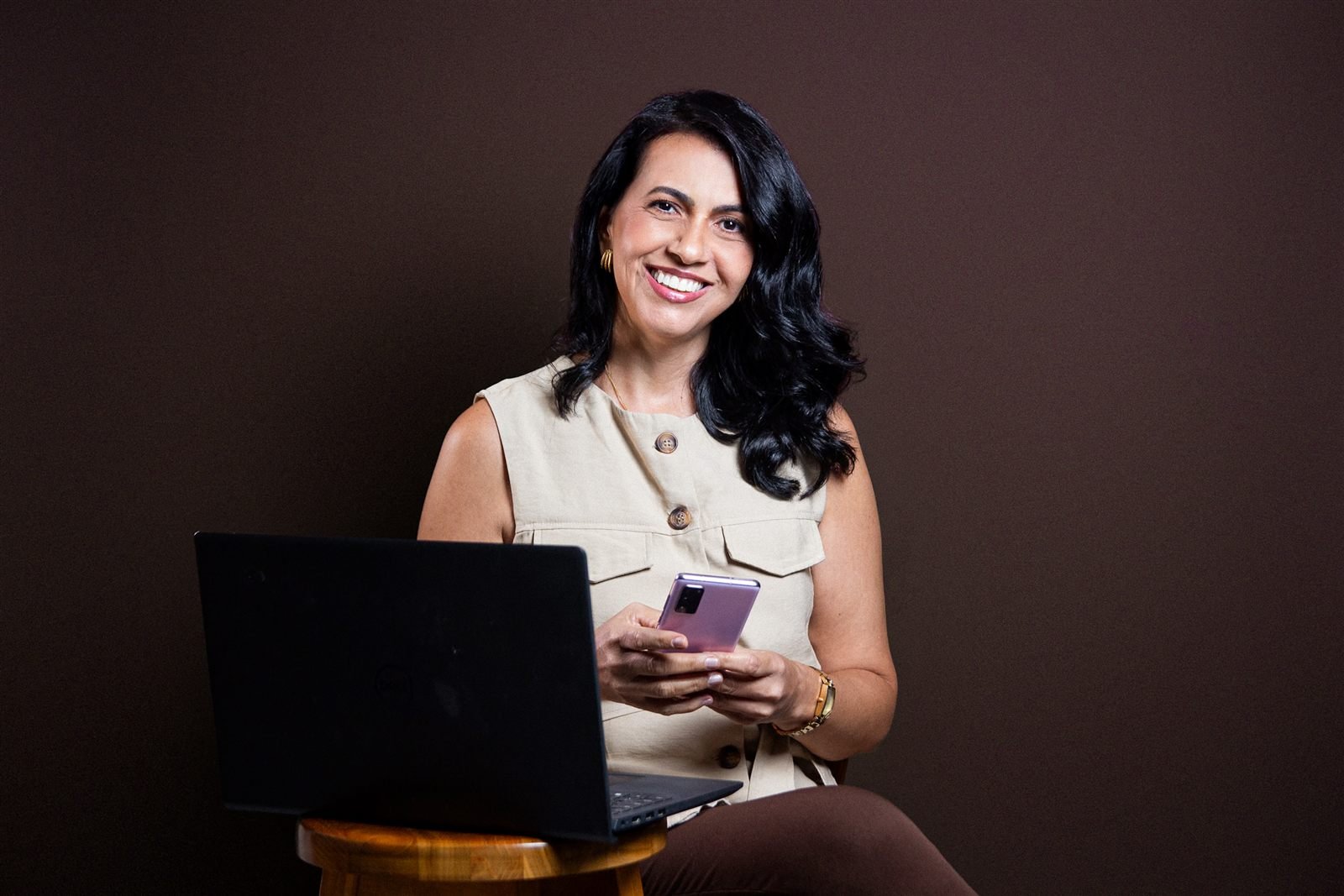 Luana Farias durante a apresentação da experiência